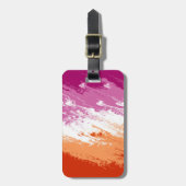 Quiggly Trippy Groovy Abstrakte Lesbian-Stolperfla Gepäckanhänger (Vorderseite vertikal)