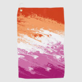 Quiggly Trippy Groovy Abstrakte Lesbian-Stolperfla Golfhandtuch (Vorderseite)