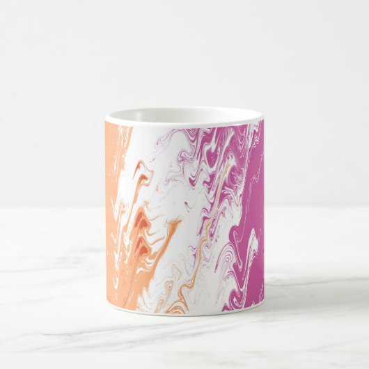 Quiggly Trippy Groovy Abstrakte Lesbian-Stolperfla Kaffeetasse (Mittel)
