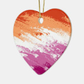 Quiggly Trippy Groovy Abstrakte Lesbian-Stolperfla Keramik Ornament (Links)