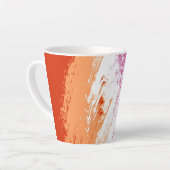 Quiggly Trippy Groovy Abstrakte Lesbian-Stolperfla Milchtasse (Linke Ecke)