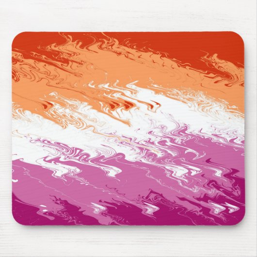 Quiggly Trippy Groovy Abstrakte Lesbian-Stolperfla Mousepad (Vorne)