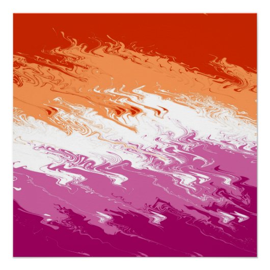 Quiggly Trippy Groovy Abstrakte Lesbian-Stolperfla Poster (Vorderseite)