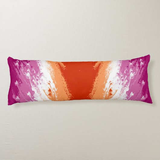 Quiggly Trippy Groovy Abstrakte Lesbian-Stolperfla Seitenschläferkissen (Rückseite)