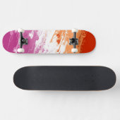 Quiggly Trippy Groovy Abstrakte Lesbian-Stolperfla Skateboard (Horizontal)