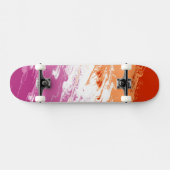 Quiggly Trippy Groovy Abstrakte Lesbian-Stolperfla Skateboard (Horizontal)