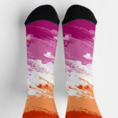 Quiggly Trippy Groovy Abstrakte Lesbian-Stolperfla Socken (Oben)