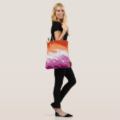 Quiggly Trippy Groovy Abstrakte Lesbian-Stolperfla Tasche (Am Model)