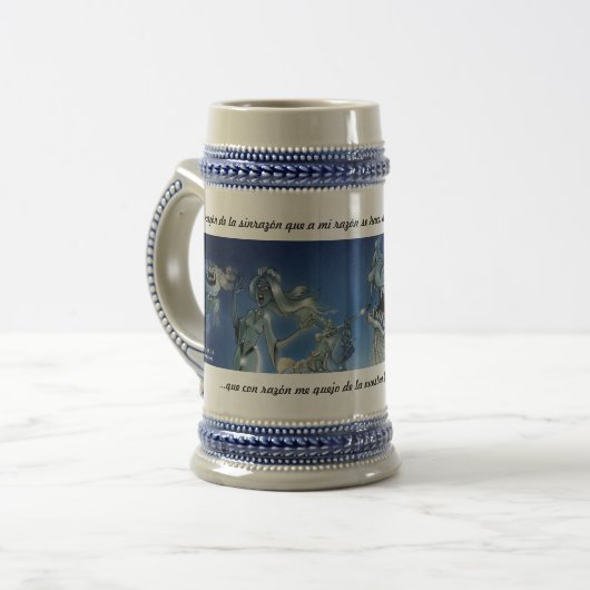 QUIJOTE FANTASIE - STEIN JARRA DE CERVEZA BIERGLAS (Vorderseite Links)