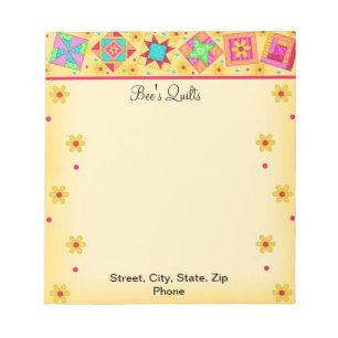 Quilblock Gelbes Notepad Notizblock