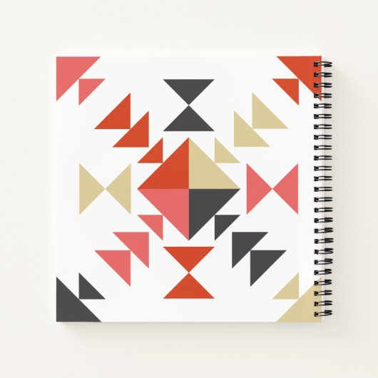 Quilblock in Rot und Braun Personalisiert Notizblock (Rückseite)