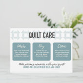 QuilCare Card - Modernes Design - Aquamarin Dankeskarte (Stehend Vorderseite)