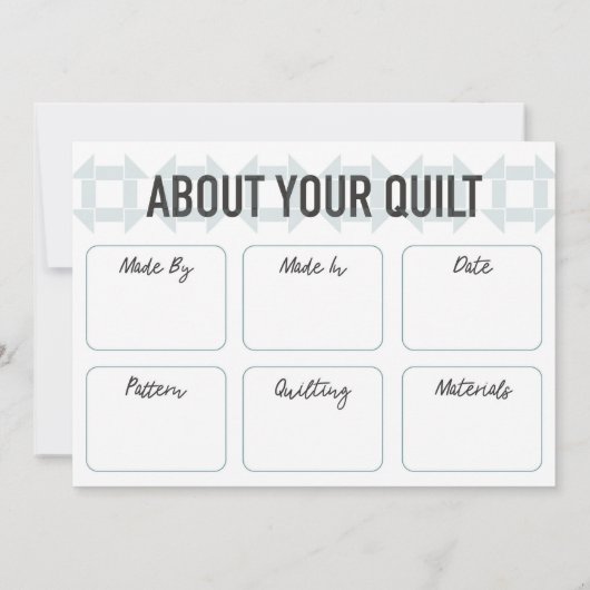 QuilCare Card - Modernes Design - Aquamarin Dankeskarte (Rückseite)