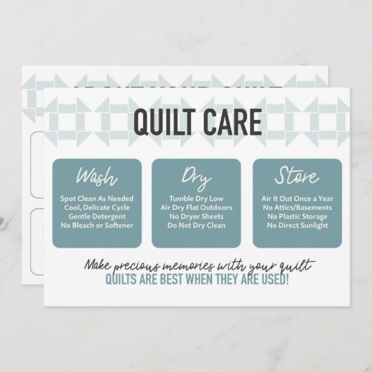 QuilCare Card - Modernes Design - Aquamarin Dankeskarte (Vorne/Hinten)
