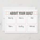 QuilCare Card - Modernes Design - Rosa Dankeskarte (Rückseite)