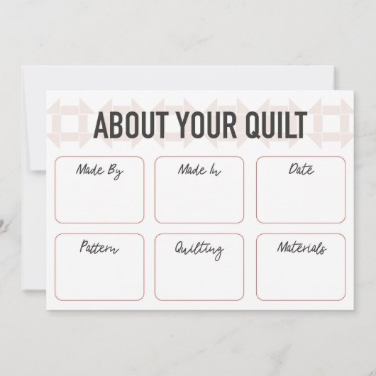 QuilCare Card - Modernes Design - Rosa Dankeskarte (Rückseite)