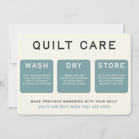 QuilCare Card - Vintages blaues Design Dankeskarte (Vorderseite)