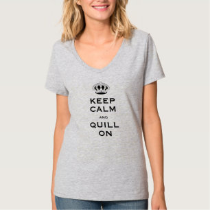 QUILL bearbeiten, Calm V-Neck Womens Behalten T-Shirt