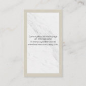 Quill Feather Pen Logo | Marmorweiß Visitenkarte (Rückseite)