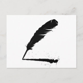 Quill mit Tinte Postkarte