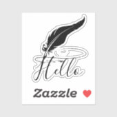 Quill pen hello aufkleber (Blatt)
