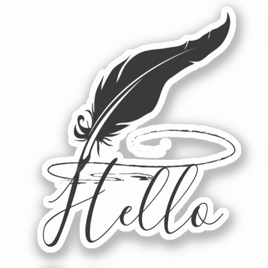 Quill pen hello aufkleber (Vorderseite)