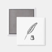 Quill Pen mit Inkwell Magnet (Vorderseite/Rückseite)
