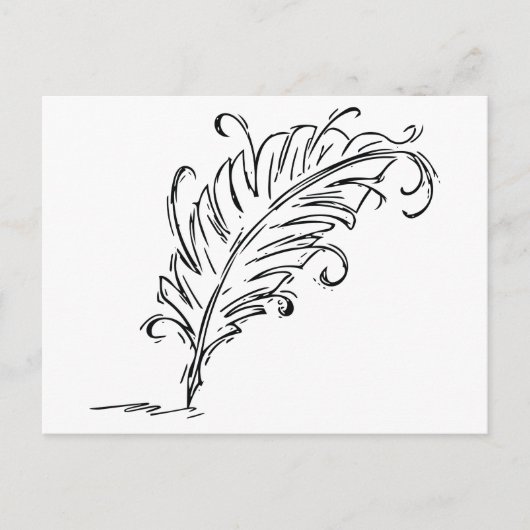 Quill Pen Postcard Postkarte (Vorderseite)