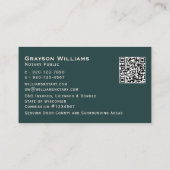 Quill QR Code Mobile Notary Business Card Visitenkarte (Rückseite)