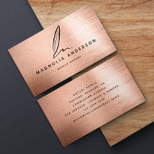 Quill Rose Gold Foil Business Card Telefonnummerkarte