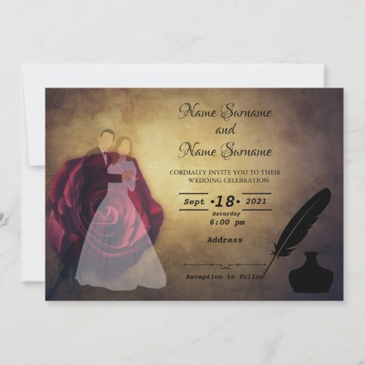 Quill und inkwell einladung (Vorderseite)