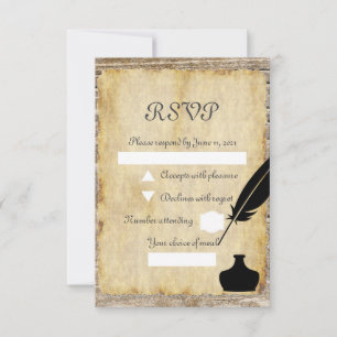 Quill und inkwell RSVP karte
