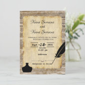 Quill und Tintenfisch Einladung (Stehend Vorderseite)