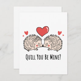 Quill you be mine: Igel Liebe Couple Kiss Feiertagskarte