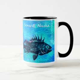 Quillback Rockfish On Blue, Seward - 15 oz.Combo Tasse