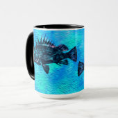 Quillback Rockfish On Blue, Seward - 15 oz.Combo Tasse (Vorderseite Links)