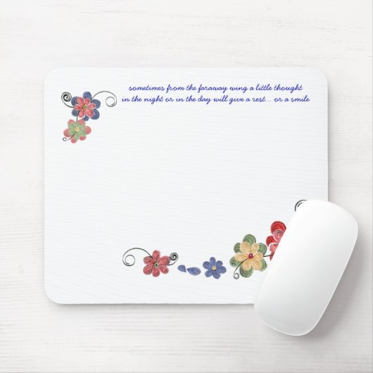 Quilled Blumen-Mausunterlage Mousepad (Mit Mouse)