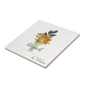 Quilled Herbstblumen "gesegnet" Keramikfliese (Seite)