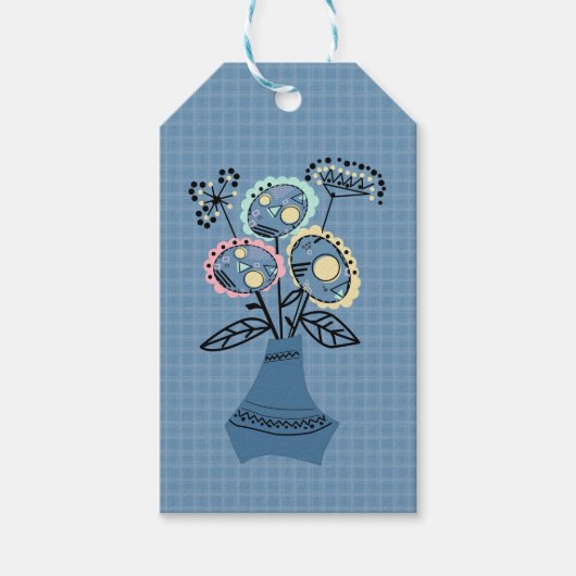Quillen, Blume in Vase Geschenkanhänger (Vorderseite)