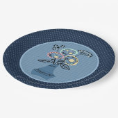 Quillen, Blume in Vase Pappteller (Schrägansicht)