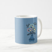 Quilling, Blumen im Vasen Kaffeetasse (VorderseiteRechts)