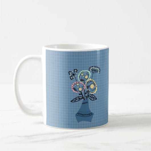 Quilling, Blumen im Vasen Kaffeetasse (Links)