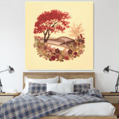 Quilling Design Countryside in Autumn Leinwanddruck (Insitu (Schlafzimmer))