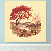 Quilling Design Countryside in Autumn Leinwanddruck (Insitu (Holzboden))