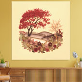 Quilling Design Countryside in Autumn Leinwanddruck (Insitu (Wohnzimmer))