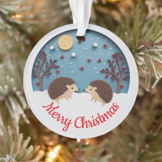 Quilling effect 2 hedgehogs at Christmas Ornament (Baum)