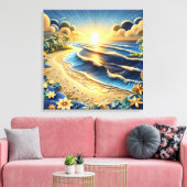 Quilling Effect von Ocean View Tropical Paper Leinwanddruck (Insitu (Wohnzimmer))