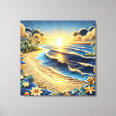 Quilling Effect von Ocean View Tropical Paper Leinwanddruck (Vorderseite)