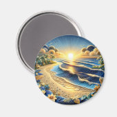 Quilling Effect von Ocean View Tropical Paper Magnet (Vorderseite/Rückseite)