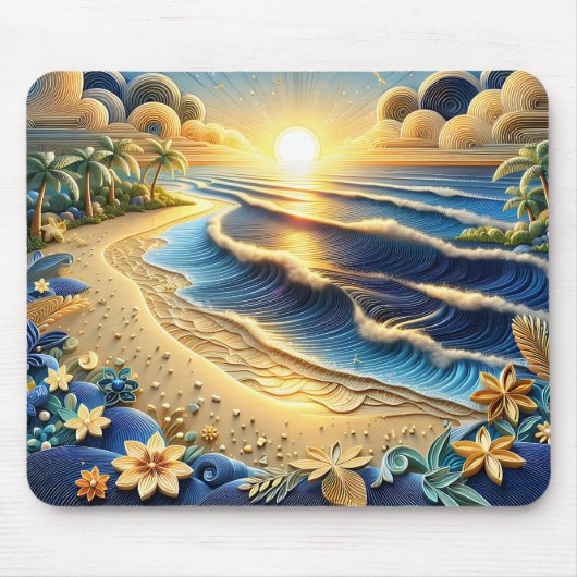 Quilling Effect von Ocean View Tropical Paper Mousepad (Vorne)